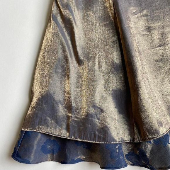 Vintage gold & navy cocktail dress - Picture 3 of 7